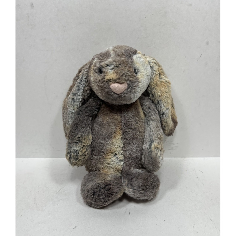 Jellycat Bashful Woodland Babe Bunny Medium 12" Brown Grey Plush Rabbit